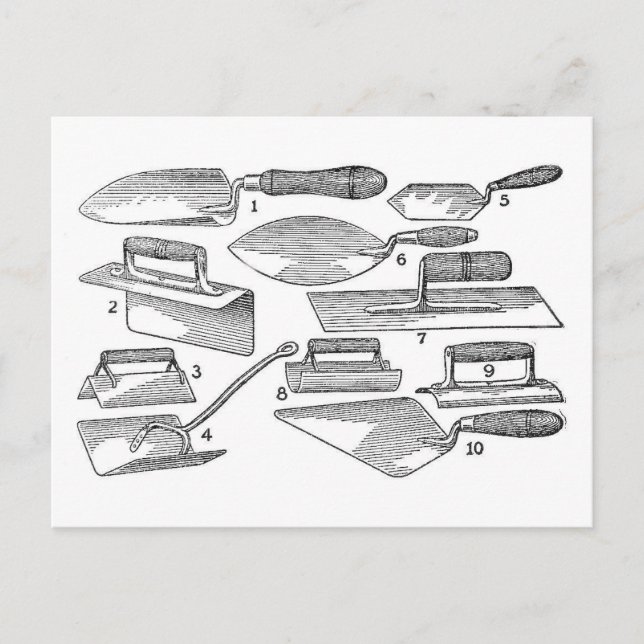 Cartão Postal Ferramentas de Jardim de Vintage (Frente)