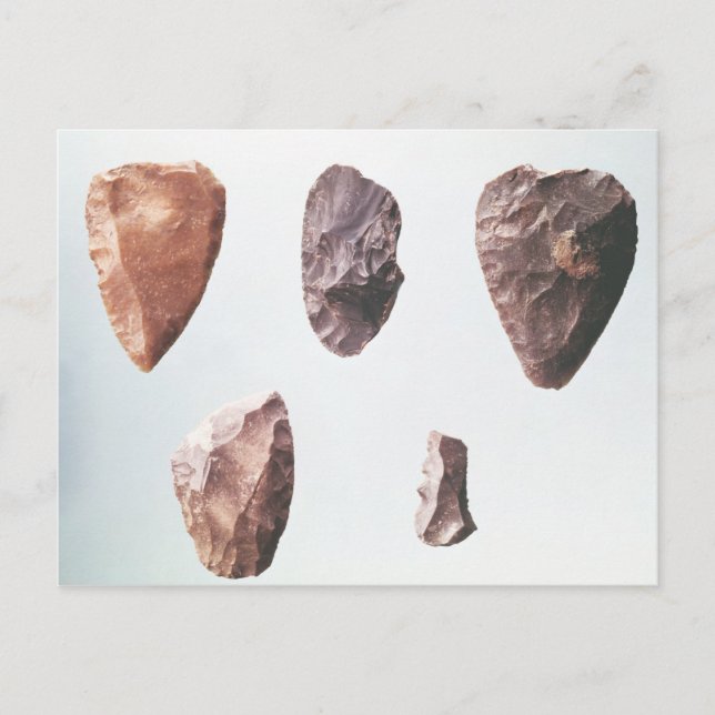 Cartão Postal Ferramentas pré-históricas de pedra, de Grotte de (Frente)
