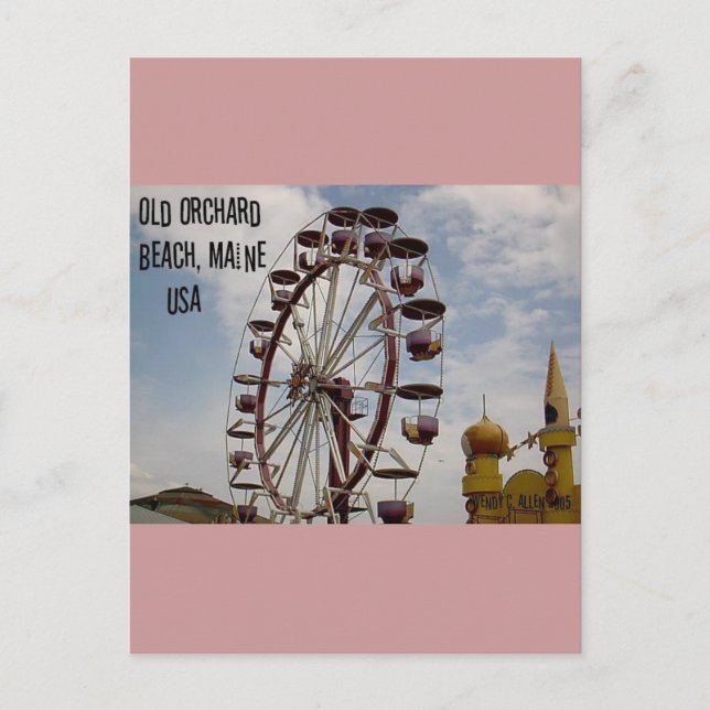 Cartão Postal Ferris Wheel no Palace Playland Old Orchard Beach (Frente)