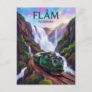 Cartão Postal Ferrovia de Flåm Noruega