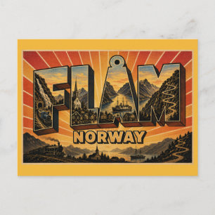 Cartão Postal Ferrovia Flåm Noruega