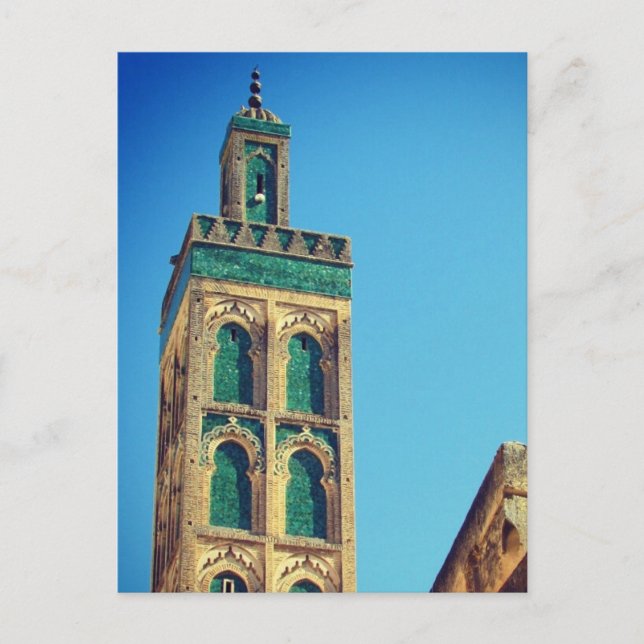 Cartão Postal fes minaret medina (Frente)