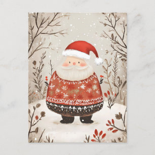 Cartão Postal Feset Santa Clause Saudação de Natal