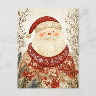 Cartão Postal Feset Santa Clause Saudação de Natal