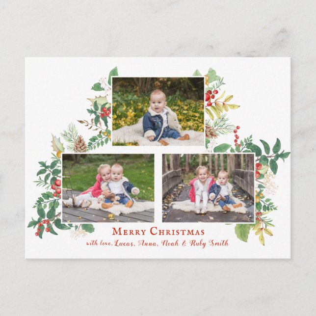 Cartão Postal FESFFFoliday Floral Três Foto (Frente)