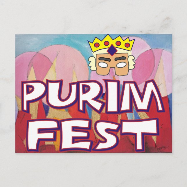 Cartão Postal Fest de Purim (Frente)
