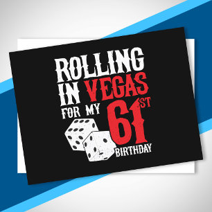 Cartão Postal Festa de 61º Aniversário em Las Vegas - Rolando em