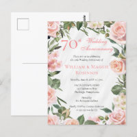 Festa de 70 de Casamento Floral Elegante Rosa