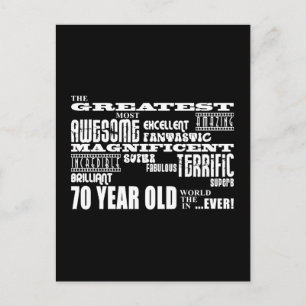 Cartão Postal festa de aniversário 70 com mais de setenta anos