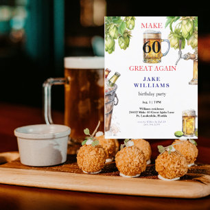 Cartão Postal Festa de Aniversário da Cerveja Faça 60 Grande Nov