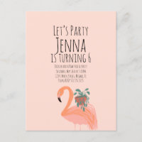 Festa de Aniversário da Planta Flamingo Fofa Rosa 