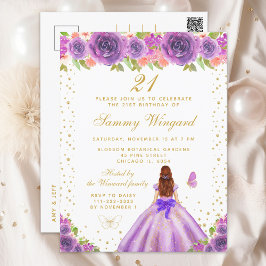 Cartão Postal Festa de Aniversário da Princesa de Cabelos Castan