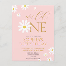 Cartão Postal Festa de Aniversário Daisy Bohmian Wild One 1º Ani