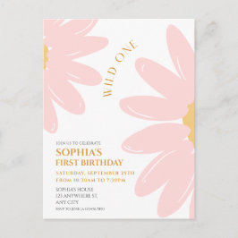 Cartão Postal Festa de Aniversário Daisy Bohmian Wild One 1º Ani