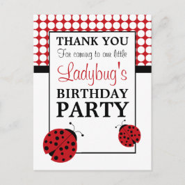 Cartão Postal Festa de aniversário das Crianças de Red Ladybug O