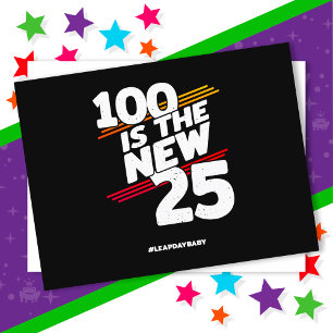 Cartão Postal Festa de Aniversário de 100 anos no Dia do Ano Bis