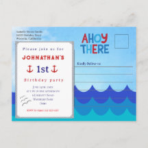 Festa de Aniversário de 1 Ano Tema Náutico Ahoy Th