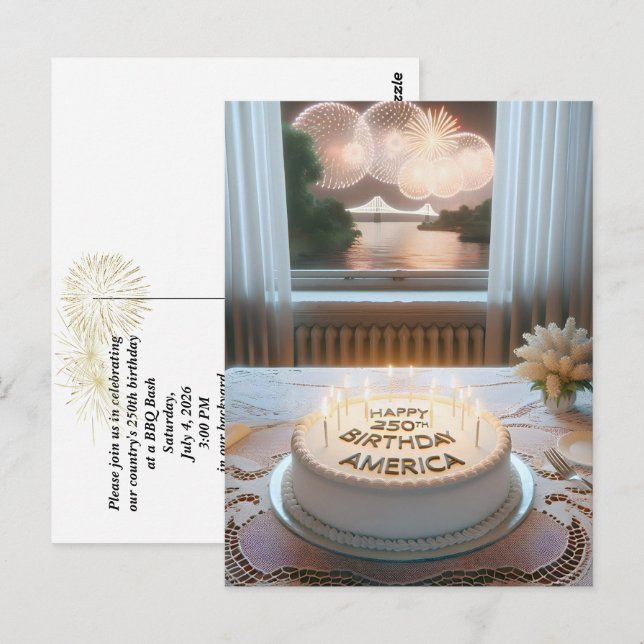 Cartão Postal Festa de Aniversário de 250 anos da América (Frente/Verso)