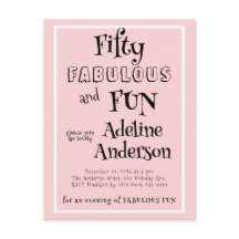 Festa de Aniversário de 50 anos Rosa Moderno 50 e