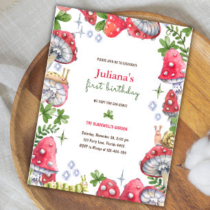 Cartão Postal Festa de aniversário de Cogumelo das Florestas de 