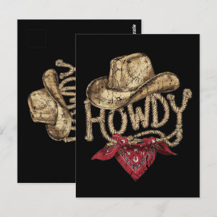 Cartão Postal Festa de Aniversário de Cowboy Western