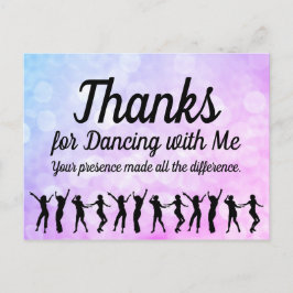 Cartão Postal Festa de aniversário de dança Obrigado