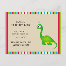 Cartão Postal Festa de Aniversário de Dinossauro Pré-Histórico