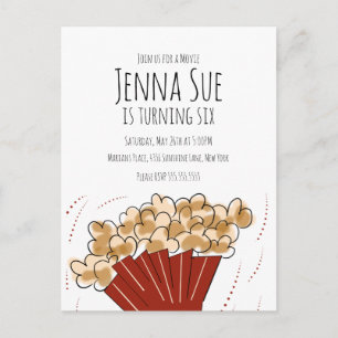 Cartão Postal Festa de Aniversário de Filme de Pipoca ao Ar Livr