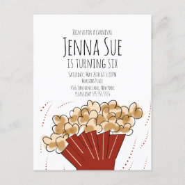 Cartão Postal Festa de Aniversário de Filme de Pipoca ao Ar Livr
