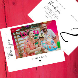 Cartão Postal Festa de Aniversário de Fotos de Letreiro à Mão Ch