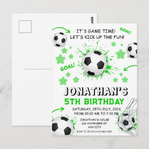 Cartão Postal Festa de Aniversário de Futebol Infantil