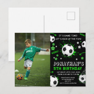 Cartão Postal Festa de Aniversário de Futebol Infantil
