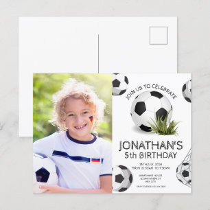 Cartão Postal Festa de Aniversário de Futebol Infantil