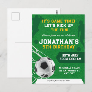 Cartão Postal Festa de Aniversário de Futebol Infantil