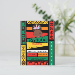 Cartão Postal Festa de aniversário de meninas afro-americanas mo