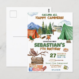 Cartão Postal Festa de Aniversário de Menino Aventura ao Ar Livr