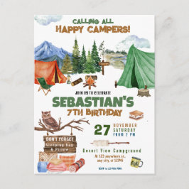 Cartão Postal Festa de Aniversário de Menino Aventura ao Ar Livr