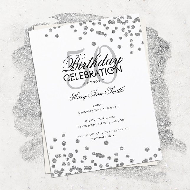 Cartão Postal Festa de aniversário de orçamento reluz Confetti S (Criador carregado)