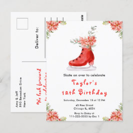 Cartão Postal Festa de aniversário De Pé De Gelo Vermelho