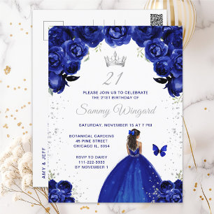 Cartão Postal Festa de aniversário de Princesa da Pele Azul Escu