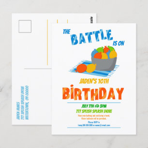 Cartão Postal Festa de Aniversário de Verão para Crianças com Pi