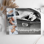 Cartão Postal Festa de Aniversário do Casamento Virtual, Colagem<br><div class="desc">Comemore um grande aniversário de casamento virtualmente com este convite de festas postal. O frontside apresenta 4 fotos do casal de aniversário e o backside fornece detalhes sobre o partido e como se conectar com ferramentas de videoconferência. Funciona bem em qualquer ano - basta mudar os 60 para 40, 50,...</div>
