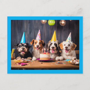 Cartão Postal Festa de Aniversário dos Cachorros