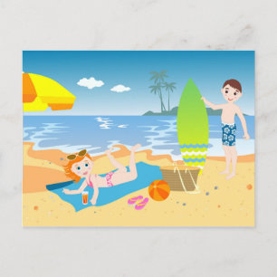 Cartão Postal Festa de Aniversário dos Garotos da Praia Obrigado