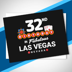 Cartão Postal Festa de Aniversário em Las Vegas - 32º Aniversári