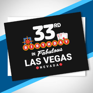 Cartão Postal Festa de Aniversário em Las Vegas - 33º Aniversári