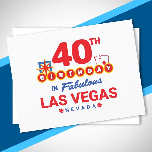 Cartão Postal Festa de Aniversário em Las Vegas - 40º Aniversári (Criador carregado)