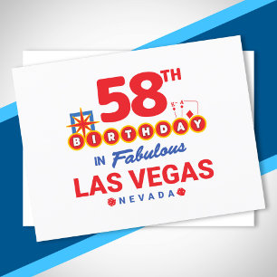 Cartão Postal Festa de Aniversário em Las Vegas - 58º Aniversári