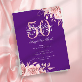 Cartão Postal Festa de Aniversário Floral com Orçamento Rose Gol