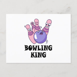 Cartão Postal Festa de Aniversário Infantil Bowling King